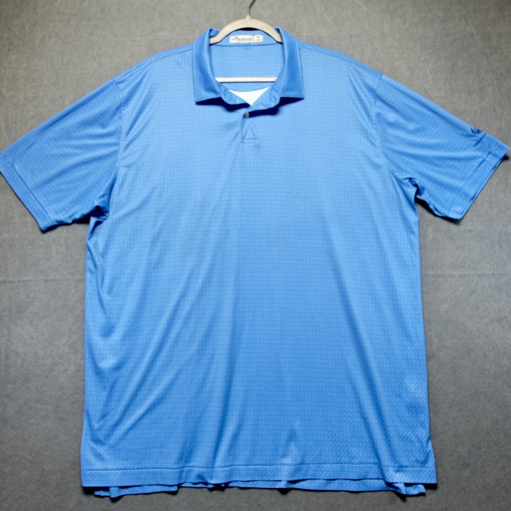 Peter Millar Mens XXL Blue Seahorse Featherweight UPF‎ 50+ Polo The Phoenician